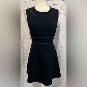 Tara Jarmon wool blend black Zip Back Sleeveless a line dress size 38/6